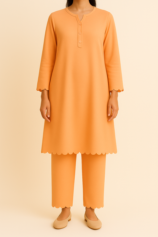 2PC Cut Work Co-Ord Set Kurta Trouser