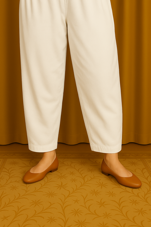Linen Basic Shalwar for Women White Color