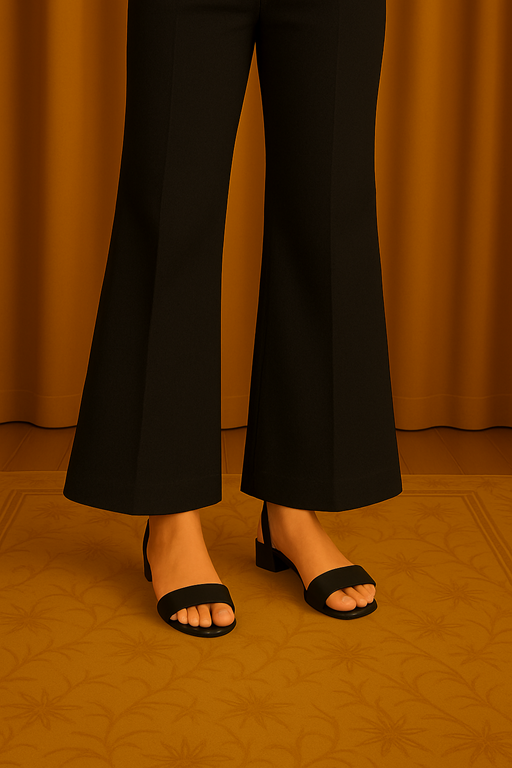 Linen Bell Bottom black