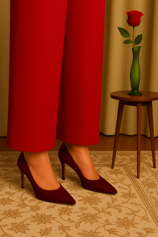 Linen Palazzo Trouser Pant red