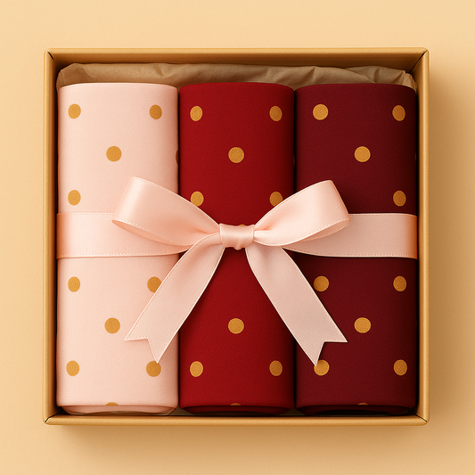 Passion Spectrum - Box of 3 Printed Chiffon Hijabs Copper Polka Dots