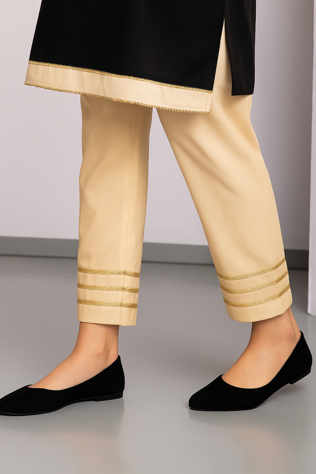 Trousers with Gotta Pack of 2 White-Beige