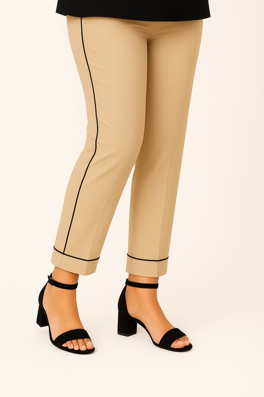 Trouser with Contrast Piping Lines