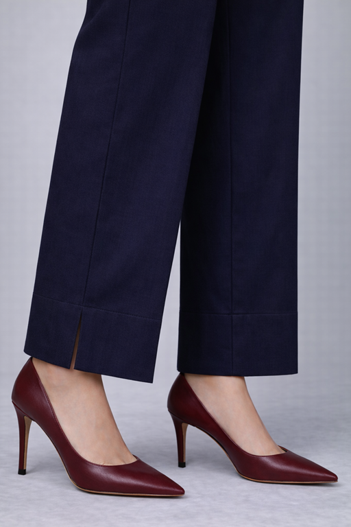 aksewear cotton side cut trouser navy blue color focused