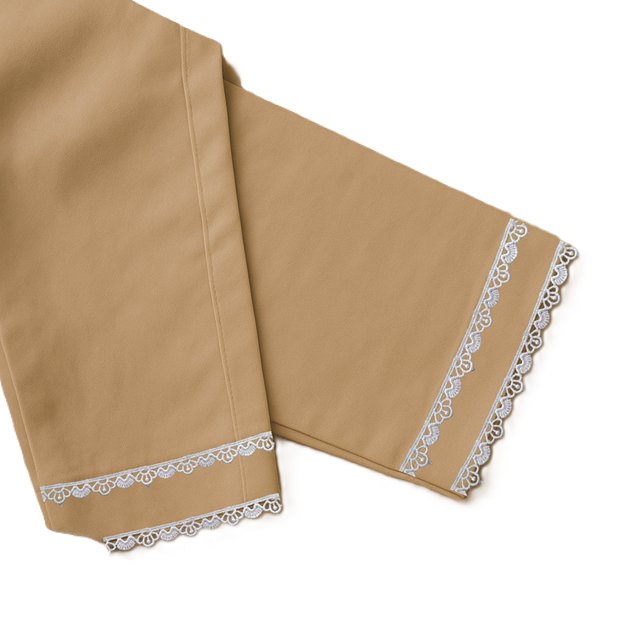 Trouser with White Lace Pack of 2 Black-Beige