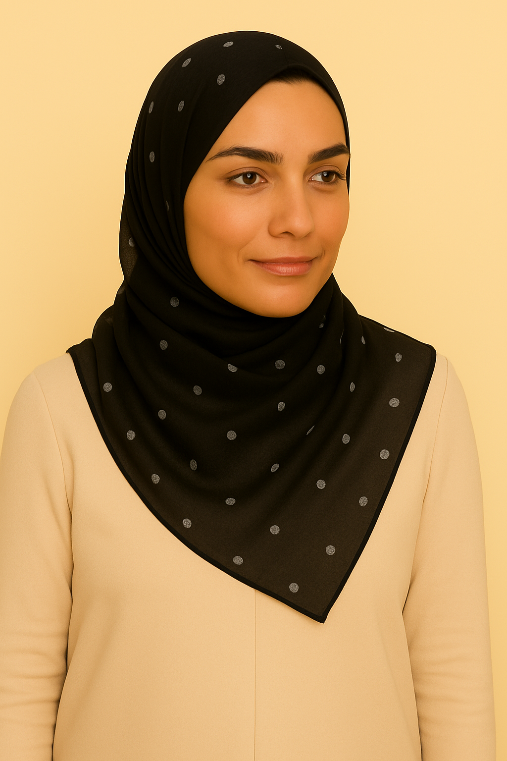 Nightfall Steel - Box of 3 Printed Chiffon Hijabs Silver Polka Dots