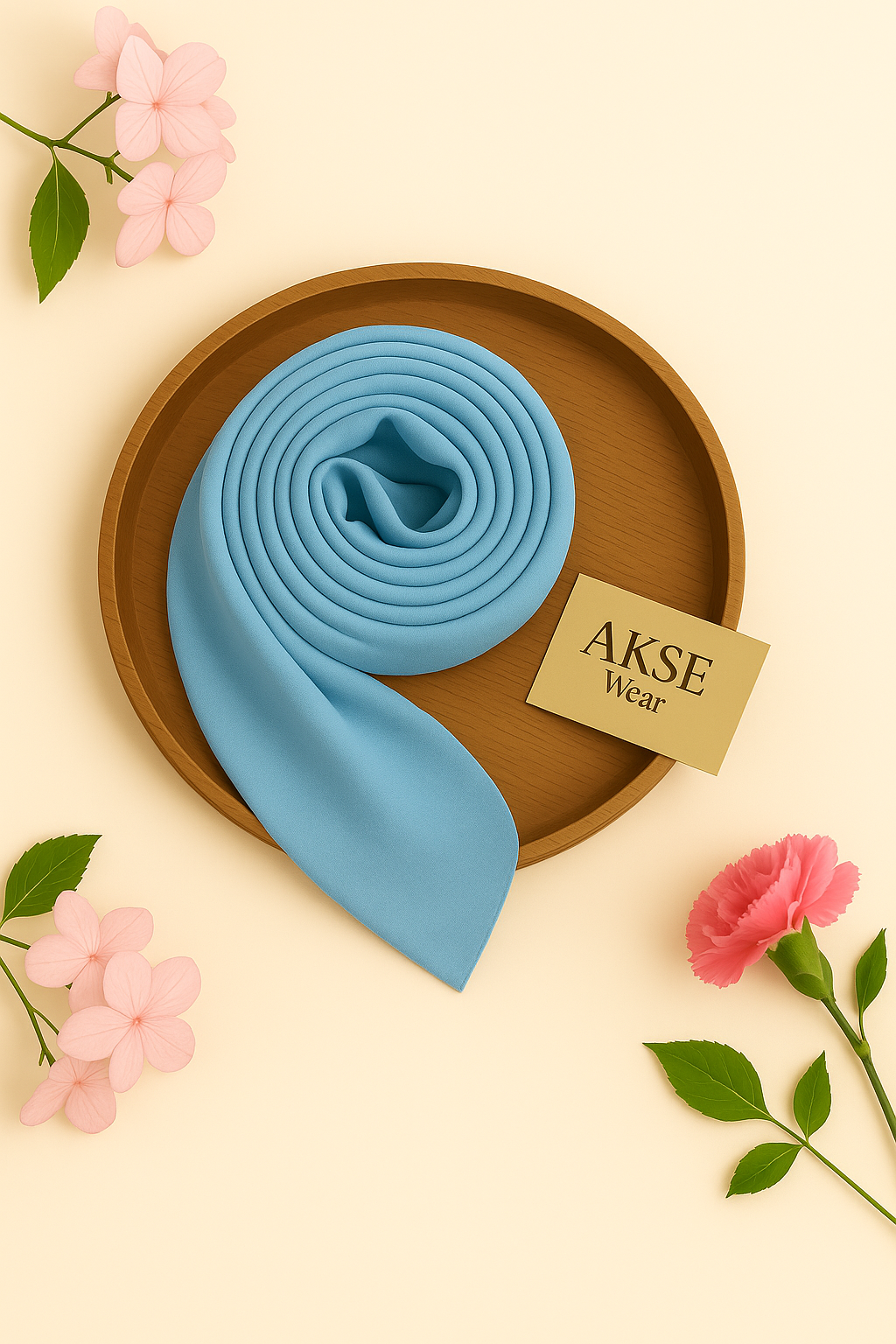 Cool Blue Serenity Chiffon Georgette Hijab / Scarf / Staller
