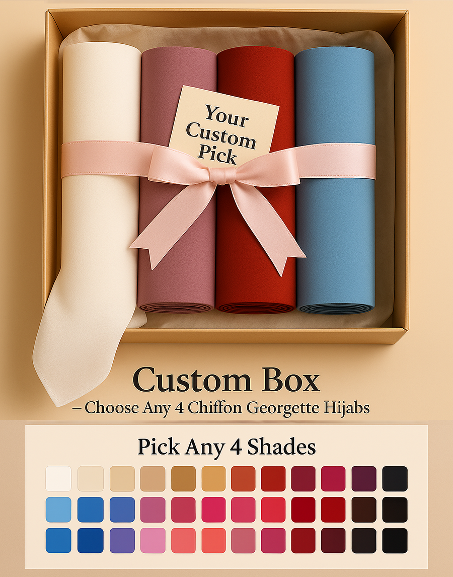 Custom Pack of 4 Box - Plain Chiffon Hijab