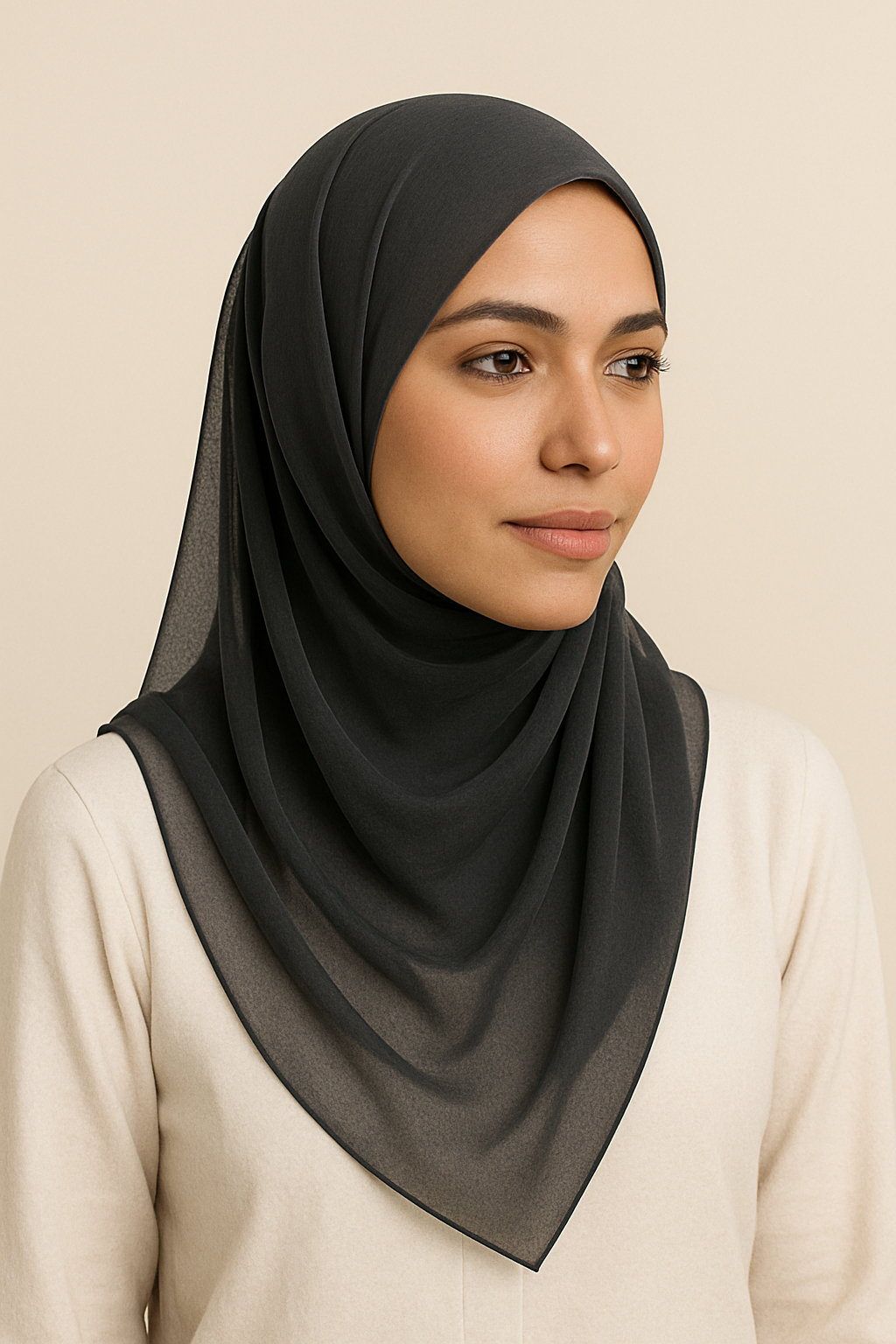 Steel Grace Chiffon Georgette Hijab / Scarf / Staller