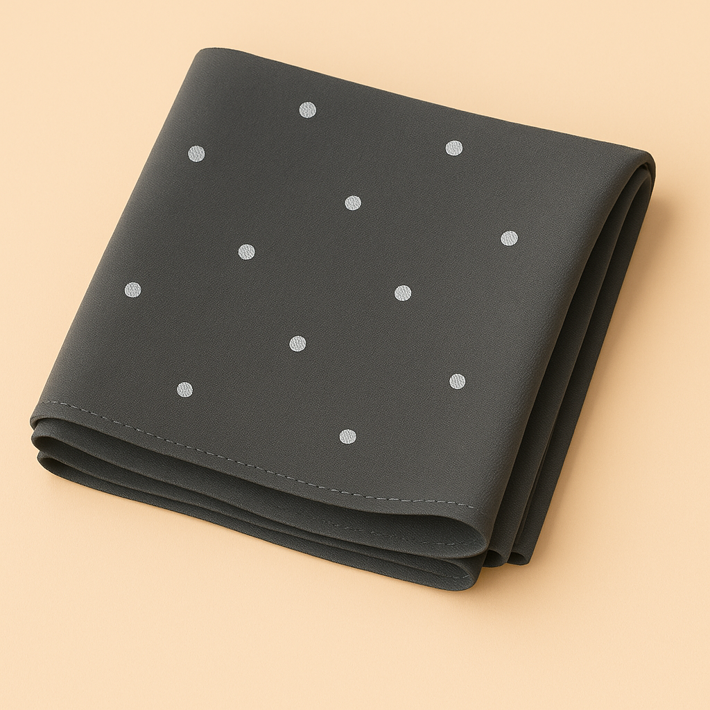 Chiffon Hijab with Silver Polka Dots – Lightweight Modest Scarf
