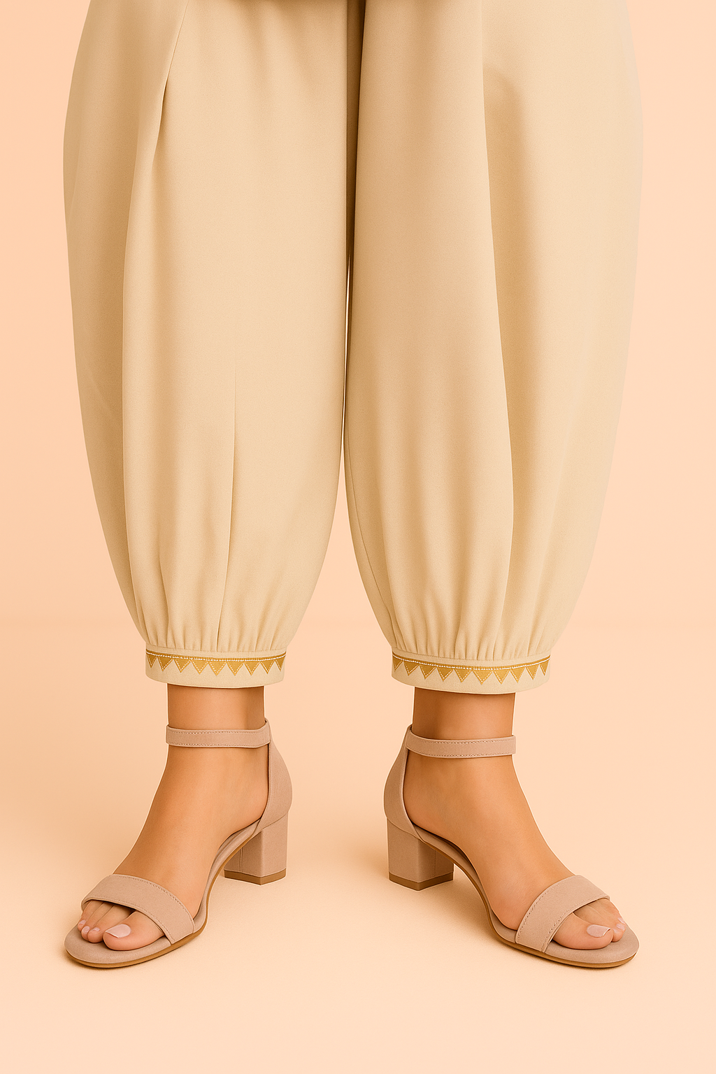 Harem Shalwar / Pant–Golden & Silver Gotta Work