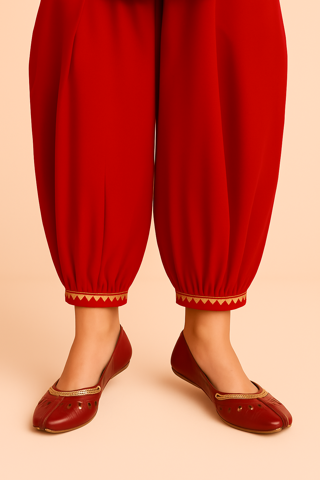 Harem Shalwar / Pant–Golden & Silver Gotta Work