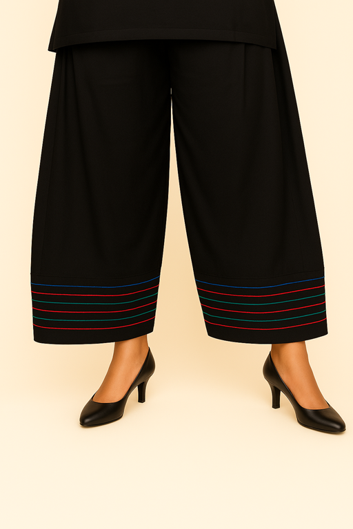 khaddar farshi shalwar with multi color thread on paincha black with different colors