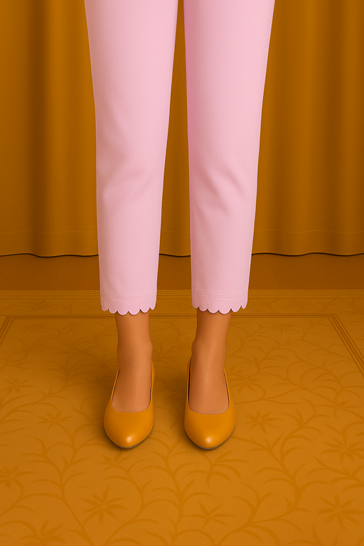 linen cut work trouser light pink