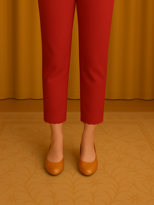 linen cut work trouser red
