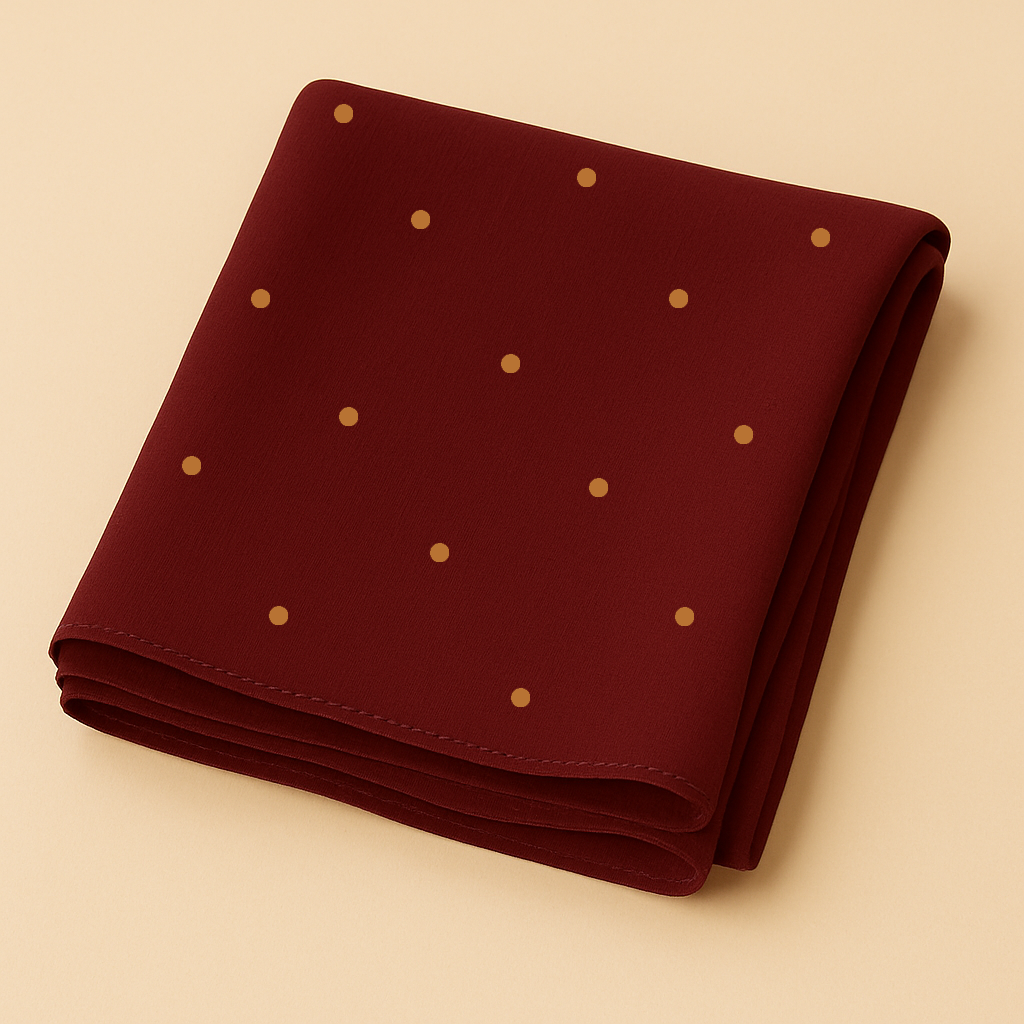 Chiffon Hijab with Copper Polka Dots – Lightweight Modest Scarf