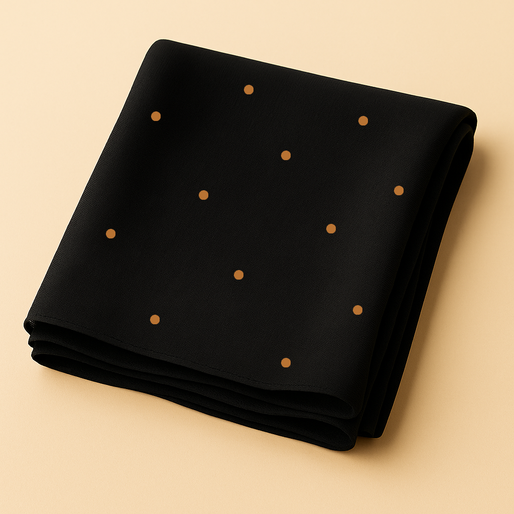 Chiffon Hijab with Copper Polka Dots – Lightweight Modest Scarf