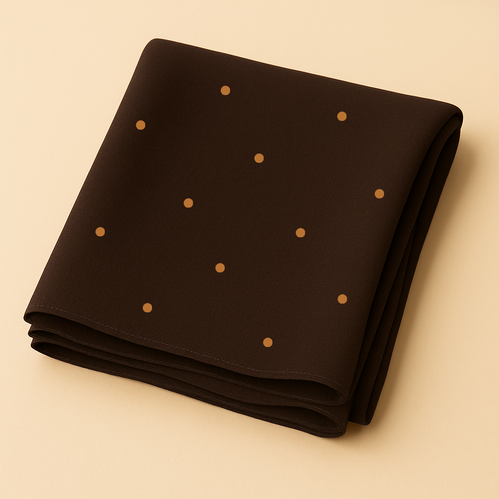 Chiffon Hijab with Copper Polka Dots – Lightweight Modest Scarf