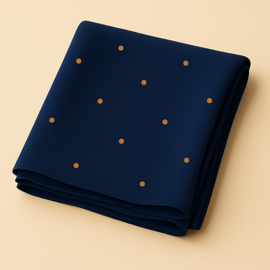 Chiffon Hijab with Copper Polka Dots – Lightweight Modest Scarf