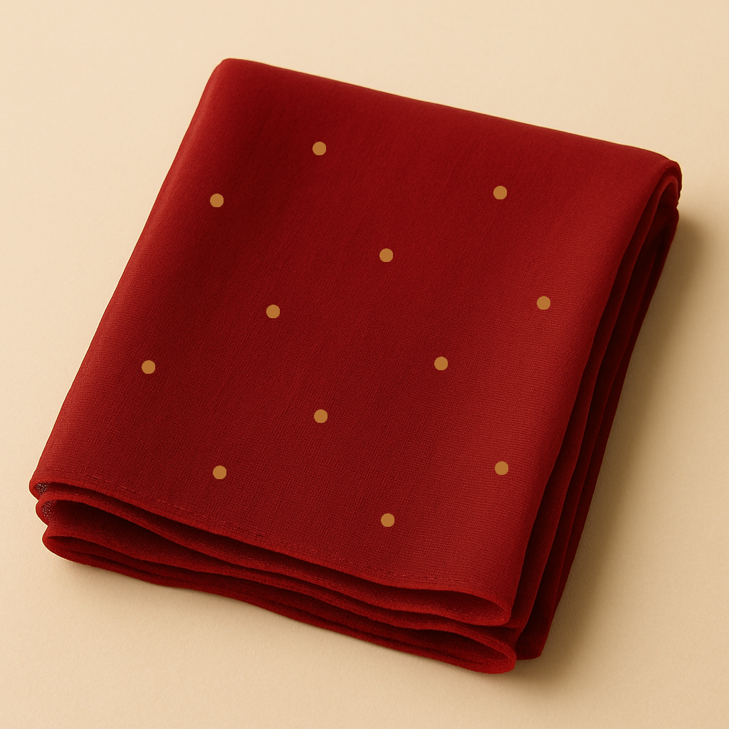 Chiffon Hijab with Copper Polka Dots – Lightweight Modest Scarf