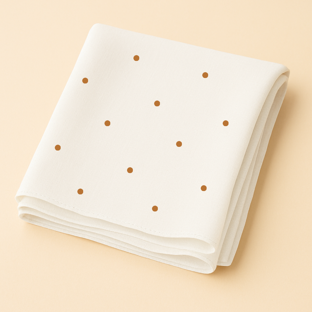 Chiffon Hijab with Copper Polka Dots – Lightweight Modest Scarf