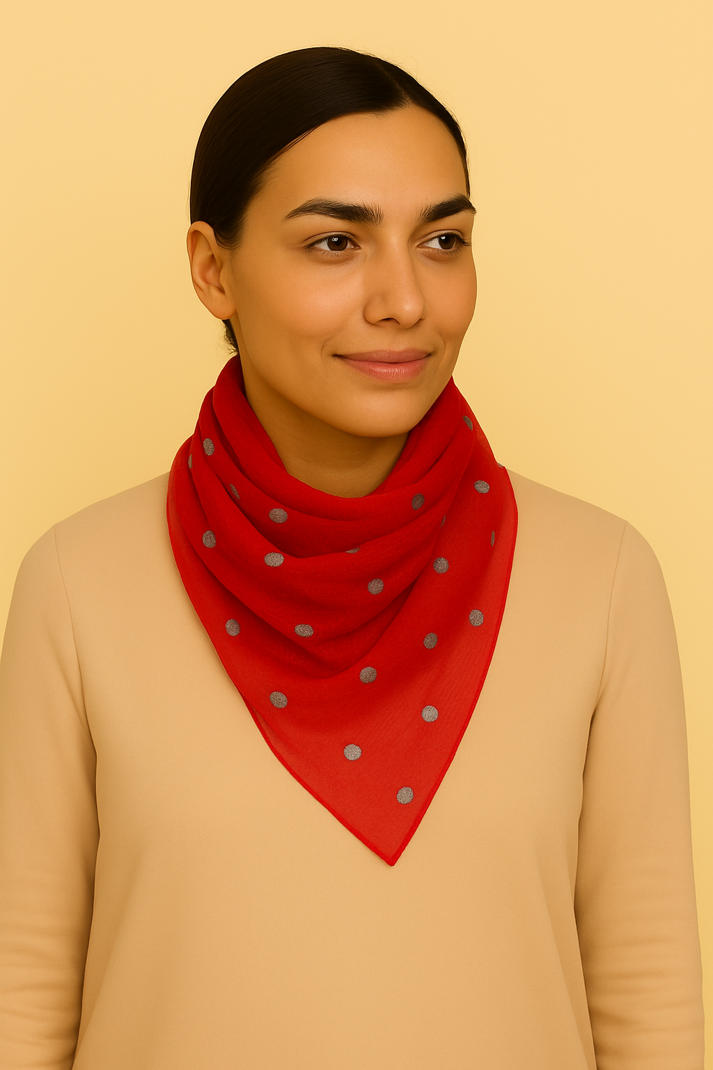 Harvest Ruby - Box of 3 Printed Chiffon Hijabs Silver Polka Dots