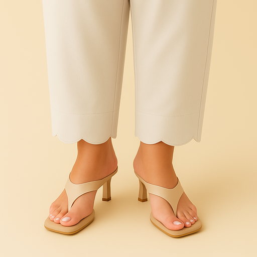 Cut work trouser pant white color