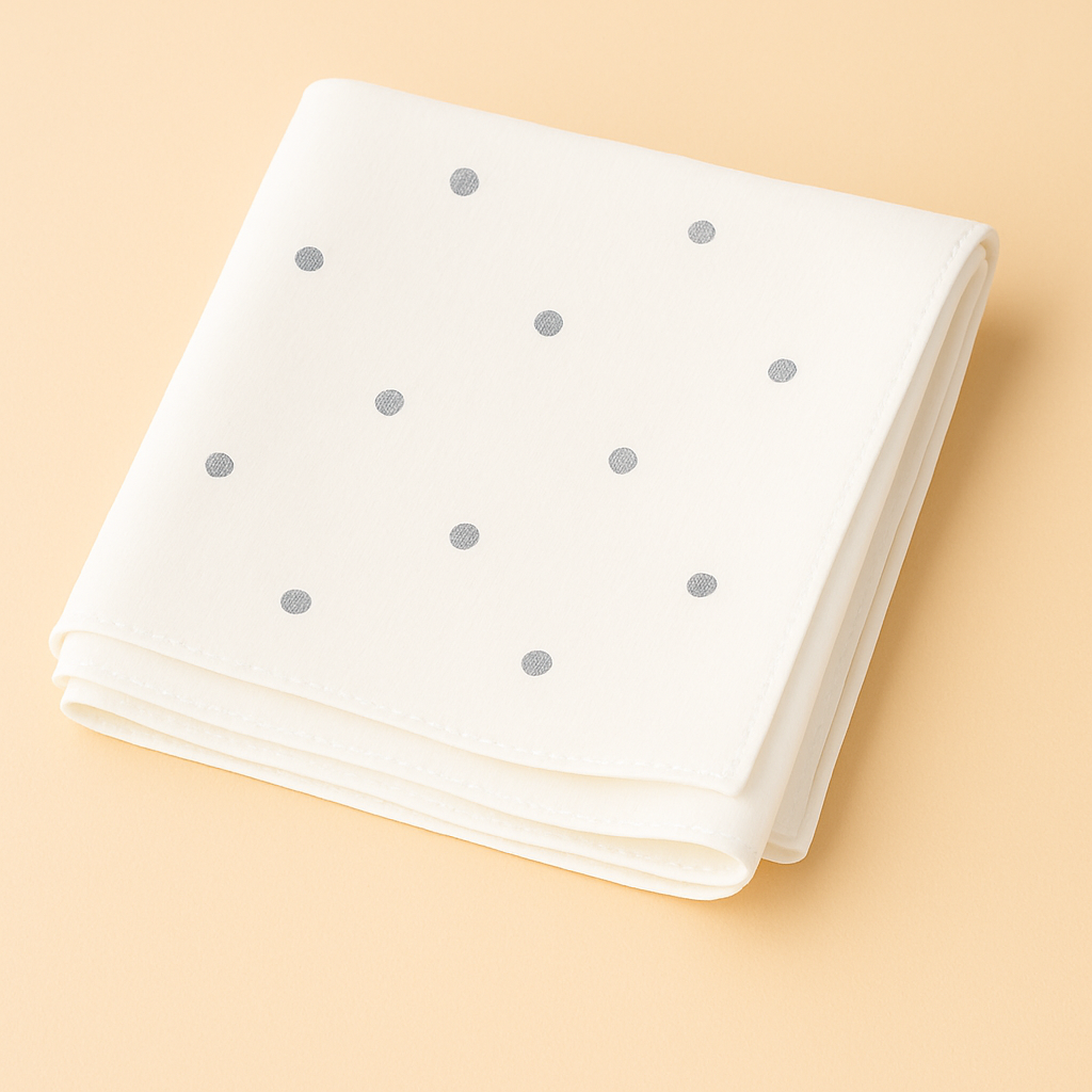 Chiffon Hijab with Silver Polka Dots – Lightweight Modest Scarf