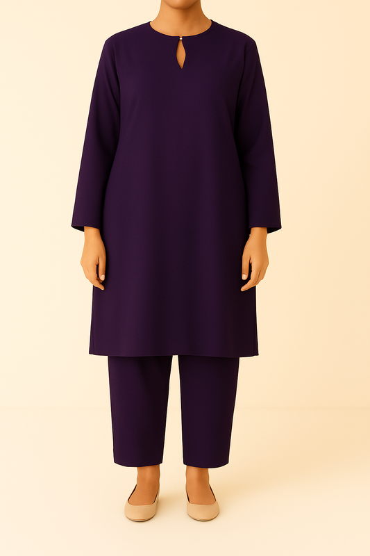 2PC Pearl-Tied Keyhole Kurta Trouser Co-Ord Set