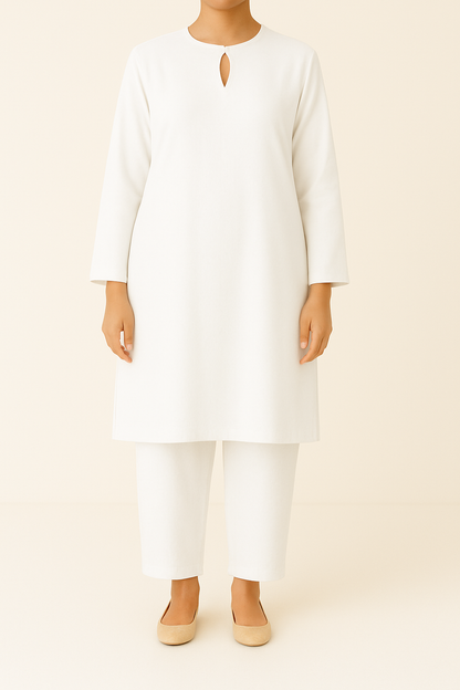 2PC Pearl-Tied Keyhole Kurta Trouser Co-Ord Set