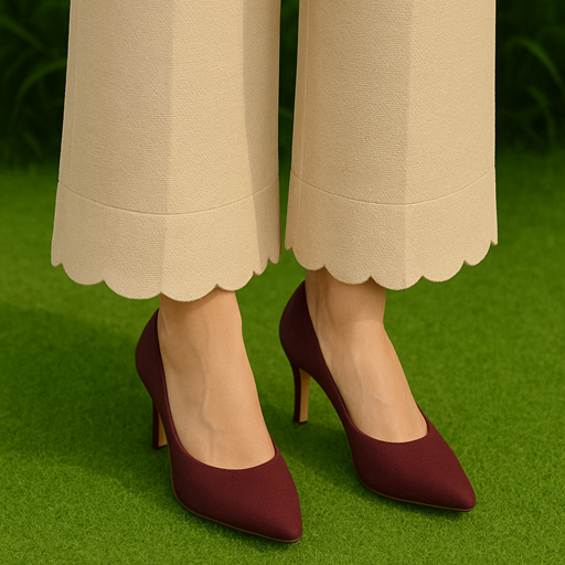 Khaddar Cut Work Palazzo Beige