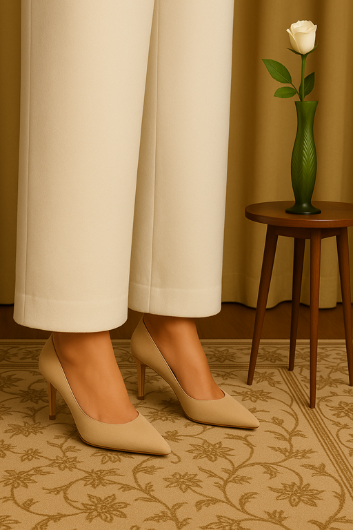 Linen Palazzo Trouser Pant Ivory
