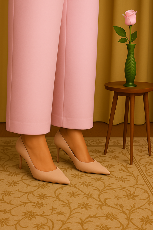 Linen Palazzo plain light pink