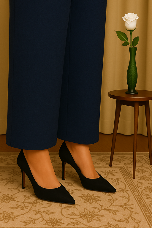 Linen Palazzo Trouser Pant navy blue