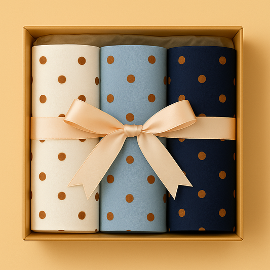 Sky Frost - Box of 3 Printed Chiffon Hijabs Copper Polka Dots