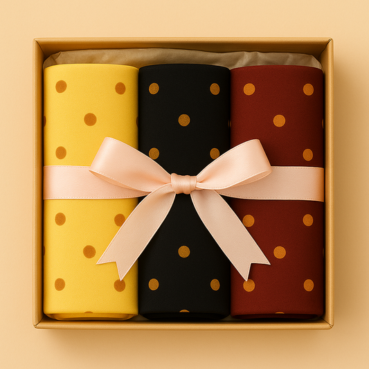 Desert Dusk - Box of 3 Printed Chiffon Hijabs Copper Polka Dots