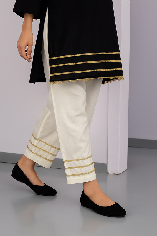 Trousers with Gotta Pack of 2 White-Beige