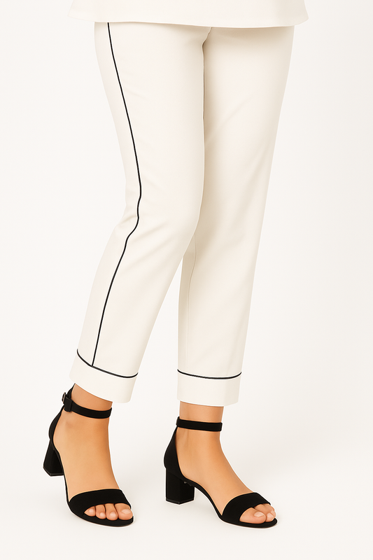 Trouser with Contrast Piping Lines