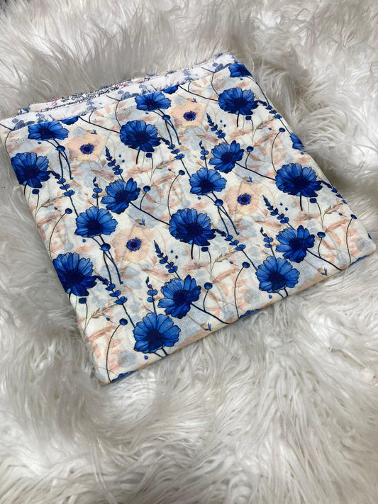 2PC Unstitched Blue Whisper – Pastel Floral Lawn Set