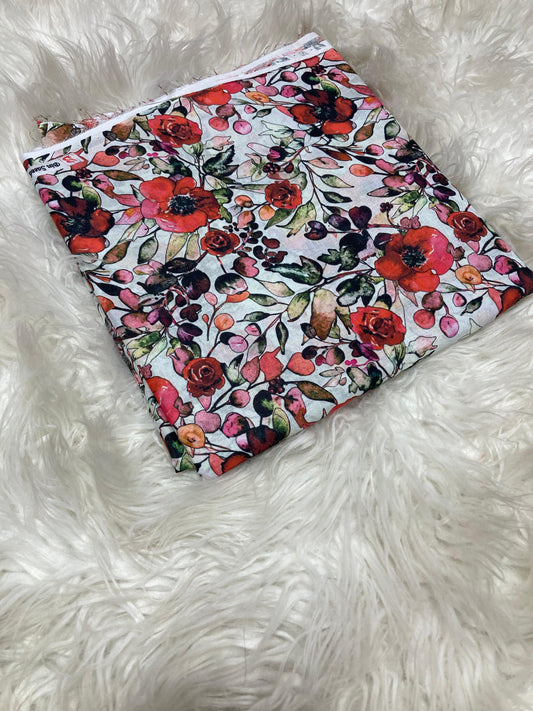 2PC Unstitched BloomSplash – Artistic Floral Lawn Set