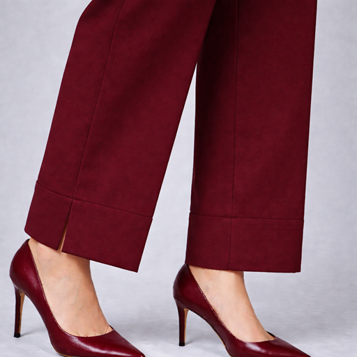 aksewear cotton side cut trouser maroon color focused
