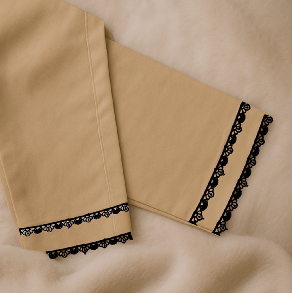 Embellished Trousers with Black Lace on Painchas | Stylish | Summer Friendly