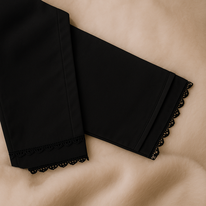 Embellished Trousers with Black Lace on Painchas | Stylish | Summer Friendly