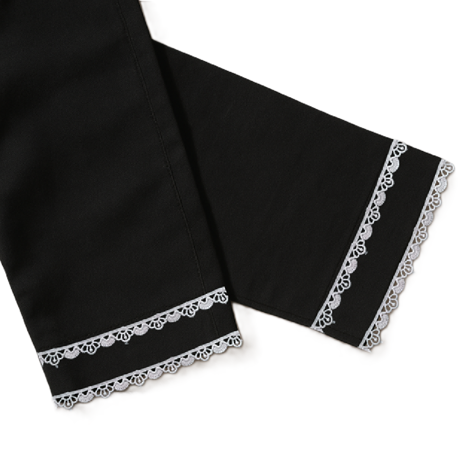 Pack of 3 Trouser with Lace White-Black-Beige