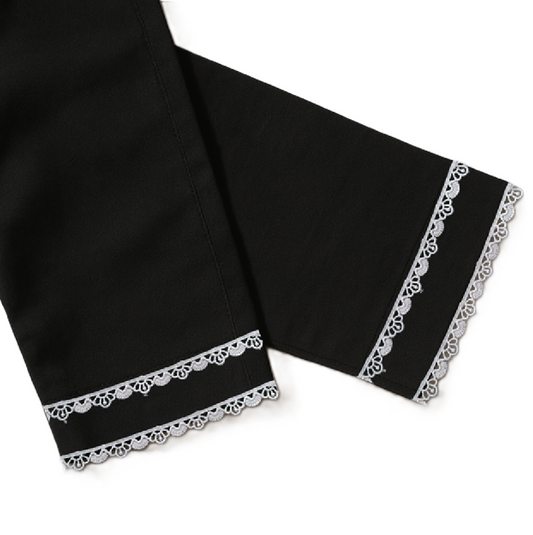 Pack of 3 Trouser with Lace White-Black-Beige