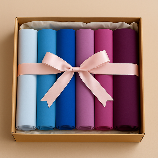 Cool Blue Serenity – Box of 6 Chiffon Georgette Hijabs