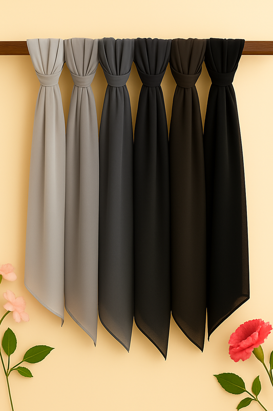 Steel Grace Chiffon Georgette Hijab / Scarf / Staller