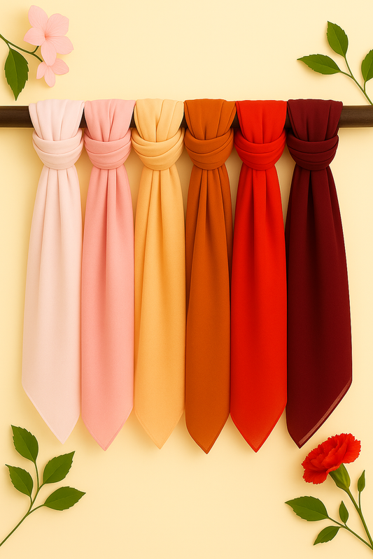 Blush Bloom Chiffon Georgette Hijab / Scarf / Staller