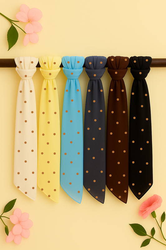 Chiffon Hijab with Copper Polka Dots – Lightweight Modest Scarf