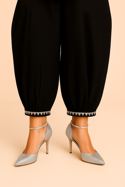 Harem Shalwar / Pant–Golden & Silver Gotta Work